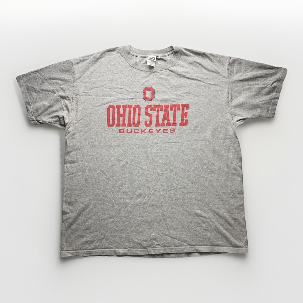 Vintage Y2k Ohio State Buckeyes Spellout Anvil Shirt Mens 2XL Gray Crew Neck
